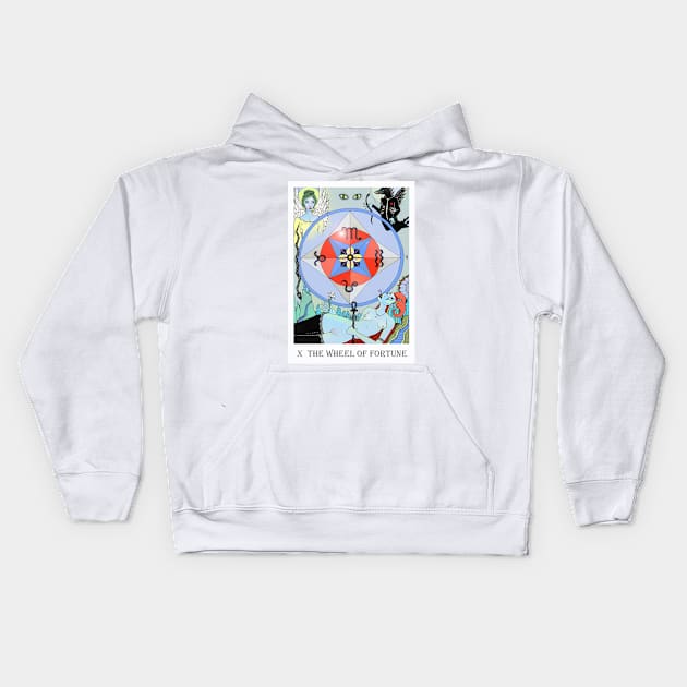 Tarot The wheel of fortune Kids Hoodie by christoph